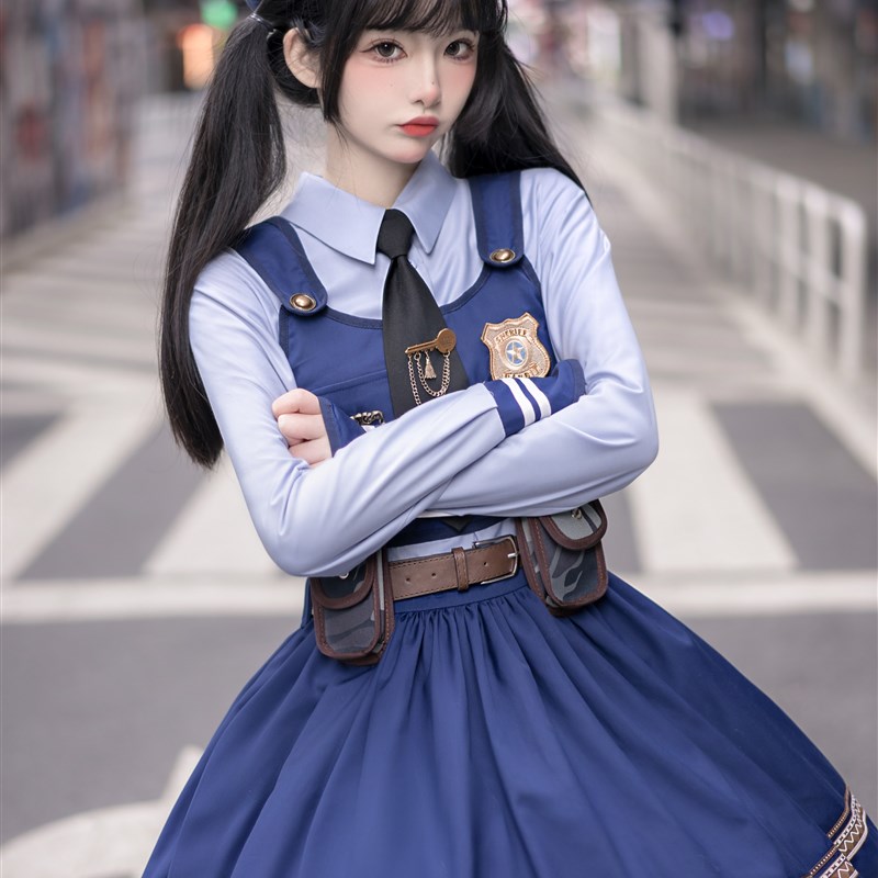 【成人兔子警官】薇爷童装动物城cos套装朱迪二次元卡通演出服