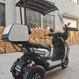 速发快步不倒翁电动三轮车带棚外卖接送孩子家用代步半封闭山区爬