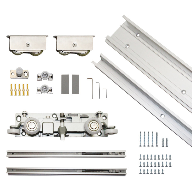 无轨道幽灵d门木门移门推拉门滑轨房门平推门吊轮静音滑动五金配