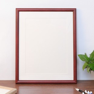 画框装裱空白国框书法相框带玻璃A卡纸a4正方形50定制外框架挂墙