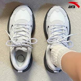 安踏休闲鞋2026新款女鞋官方正品轻便减震跑鞋厚底增高鞋子运动鞋