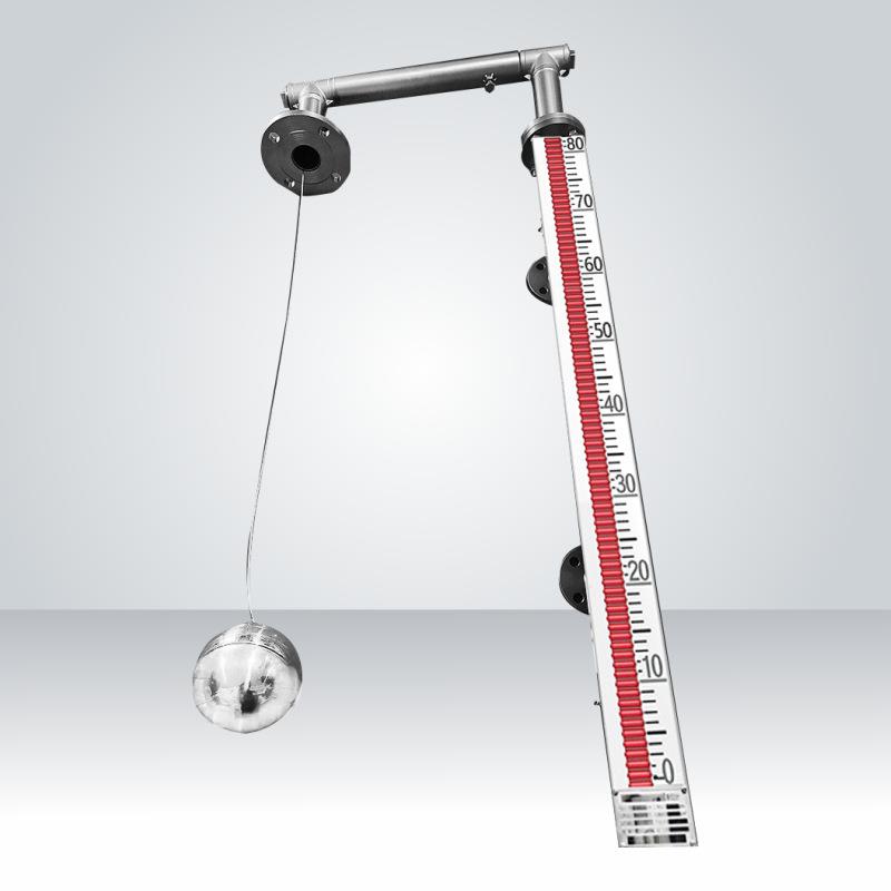 防腐浮标液位计机械钢带PP法兰水位计重锤顶装磁性翻板液位计