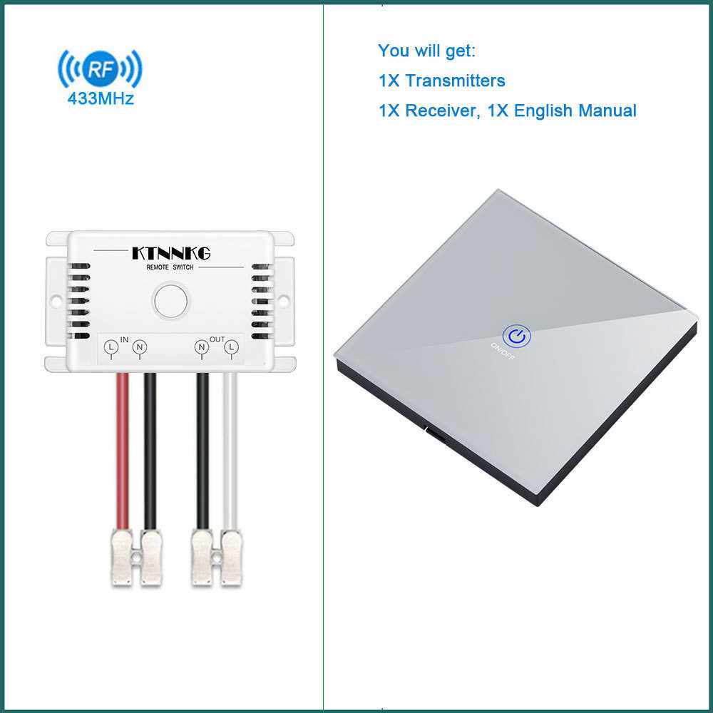 工厂直销灯具遥控开关220V单路接收器433MHz触摸随意贴发射器