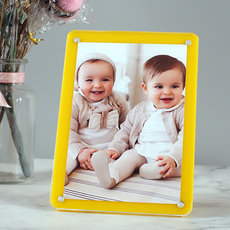 相框定制亚克力六七寸洗照片5R 6 7 8寸磁吸透明创意个性相片摆台