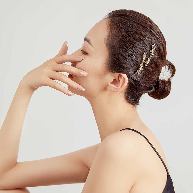 shine萱子饰品网红水钻星星发夹女少女心森系侧边夹甜美刘海夹子