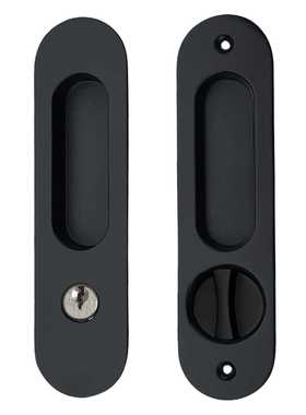 躺门锁黑色带匙移门隐形拉手内嵌暗藏式门锁sliding door handle