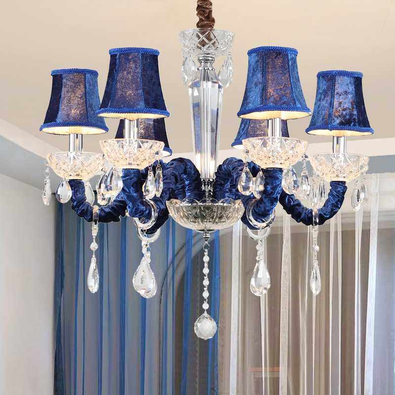 欧式水晶吊灯客厅餐厅灯蓝色漫咖啡厅网咖ktv彩色蜡烛灯厂家直销