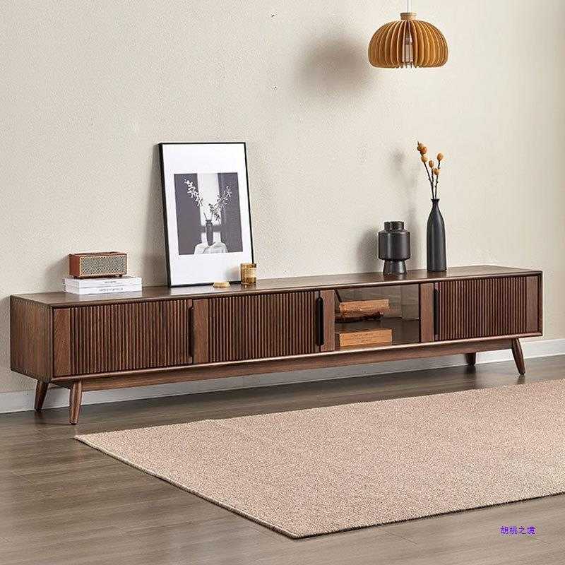 北美黑胡桃木电视柜北欧现代简约客厅柜全实木创意视听柜小户型