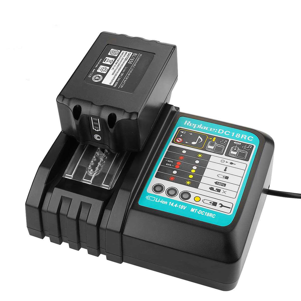 适用makita牧田充电器DC18RC14.4V-18V锂电池充电器带USB接口