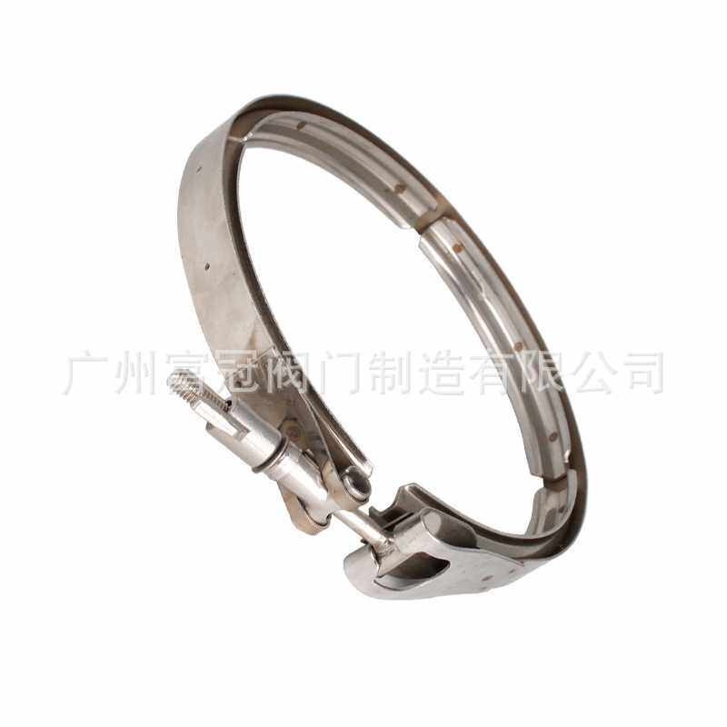 304不锈钢双备卡箍 V型槽快装法兰抱箍 沟槽接头双倍管箍管夹