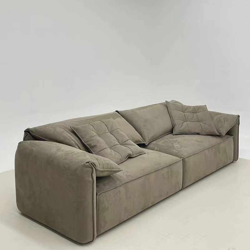 意式极简家用简约小户型客厅大象耳朵沙发小户型简约布艺直排沙发