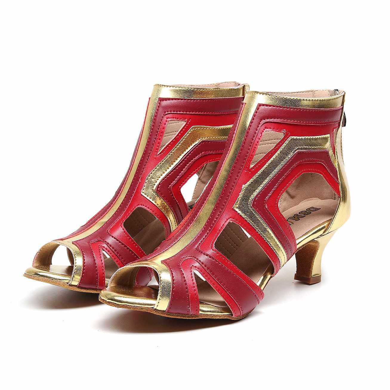 新款专业拉丁舞鞋女式成人中高跟现代爵士舞蹈鞋子软底时尚跳舞鞋