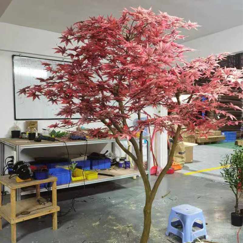 定制仿真树红枫绿枫枫叶仿真绿植家居房间装饰布置北欧摆件小榕树