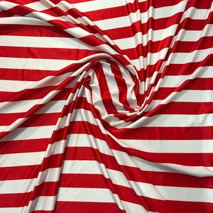 黑白条纹女牛奶丝 Diy手工布料面料针织演出舞台舞蹈服装四面弹力