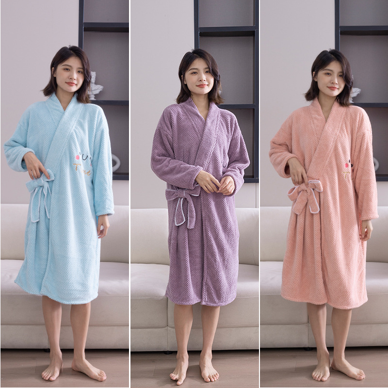 珊瑚绒加厚柔软吸水速干浴裙