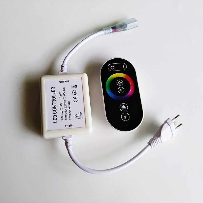 高压RF触摸遥控RGB灯带调光器无导线灯条霓虹灯柔性灯条LED控制器