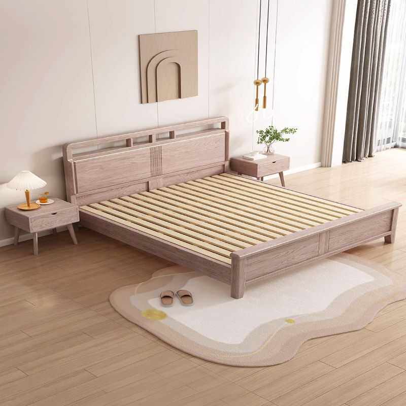 白蜡木实木床主卧1.8x2米原木风卧室大床1.5米现代简约储物实木床