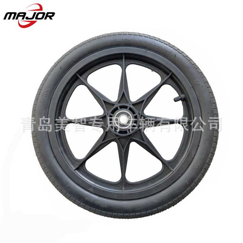 16寸儿童三轮车轮子塑胶轮毂儿童自行车充气轮