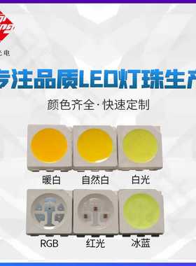 工厂直供5050RGB灯珠白光双色七彩LED灯珠垂直芯片1wf5光源低功率