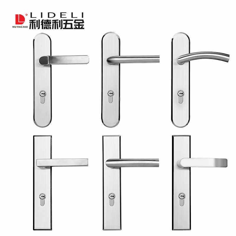 304不锈钢门锁 欧式套装门锁卧室门锁防盗把手静音门锁实木房门锁