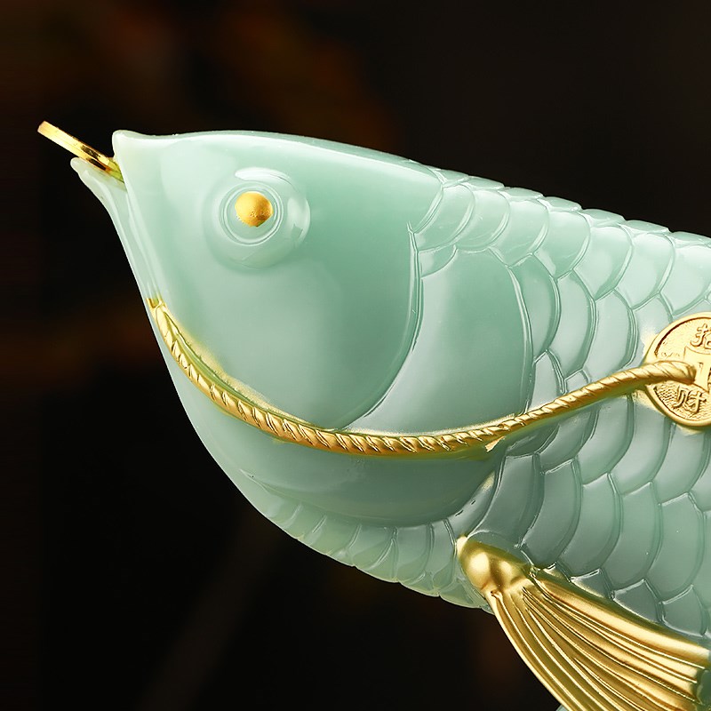 聚财金龙鱼摆件招财工艺品家居客厅玄关办公室装饰品乔迁开业礼物