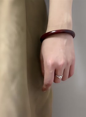 天然檀木手镯实心绿檀木质中式禅意黑檀送女生礼物情侣送妈妈手饰