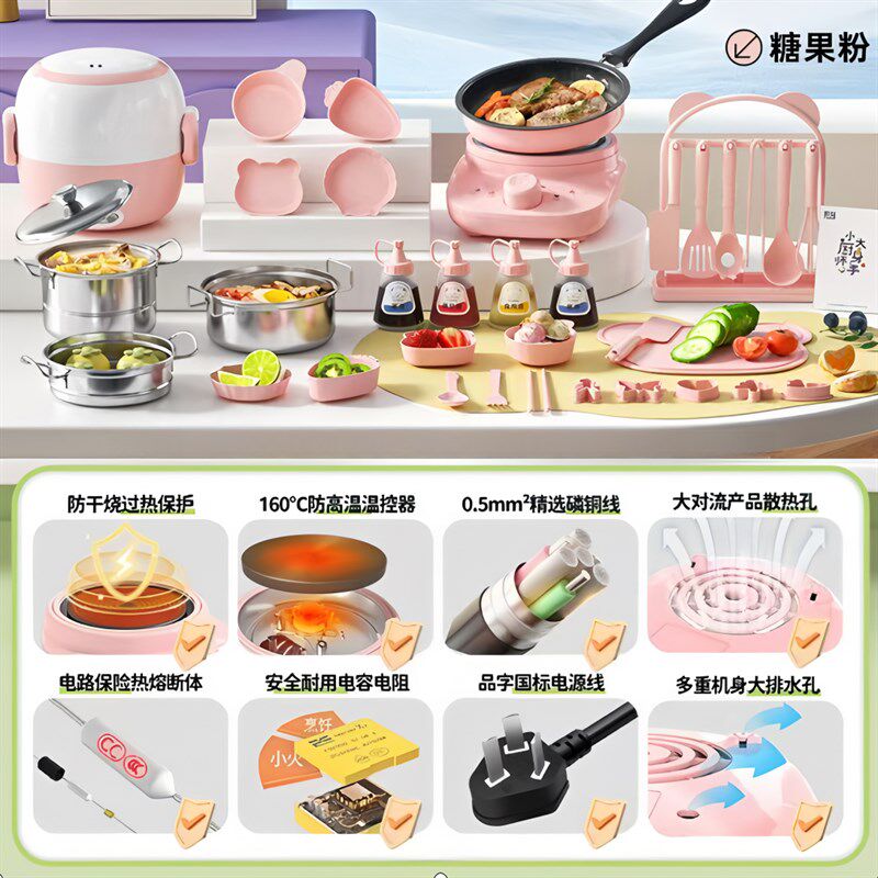 儿童迷你小厨房真煮全套真实版煮饭可吃厨具套装玩具女孩生日礼物