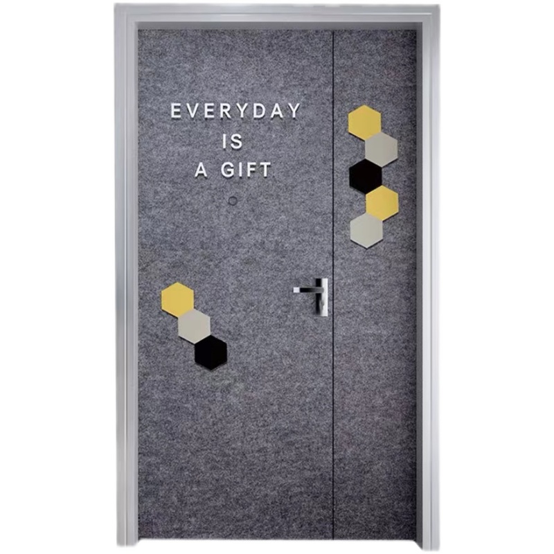 定制自粘毛毡门贴纸北欧创意装饰防盗入户卧室旧木门改造翻新隔音