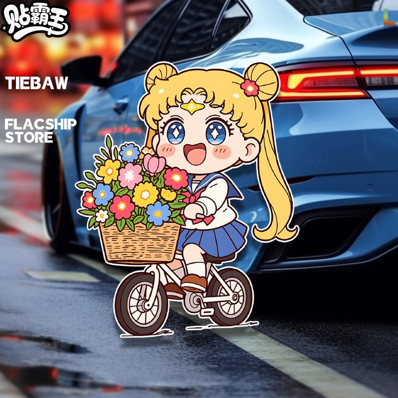 美少女战士可爱表情包反光车贴