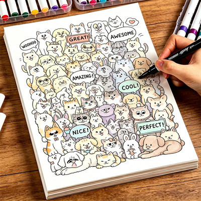 摸鱼简笔画白描临摹本解压