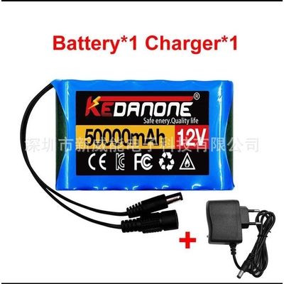 18650 锂电池 3S2P 12V 50000mah可充电电池锂电池组带BMS+充电器