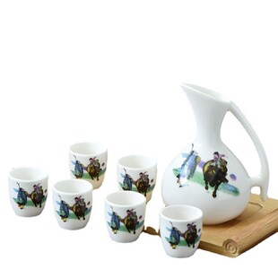 分酒器白酒杯一口杯A酒盅仿古酒壶烈酒中式 陶瓷酒具套装 温酒黄酒