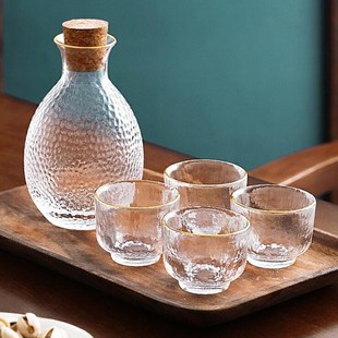 清酒壶套装 日式 小酒杯子白酒分酒器家用温K酒器果酒一口杯玻璃酒