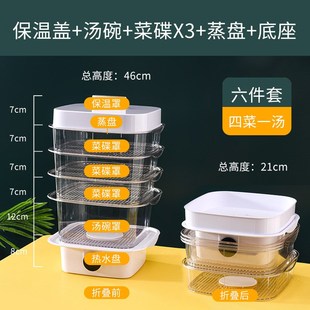 保温菜罩家用厨房冬天保温菜罩圆形N可叠加透明剩菜防尘罩 菜罩