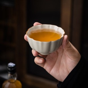 茶盏礼品单杯 陶瓷主人杯茶碗汝窑开片品茗y杯个人专用茶杯礼盒装