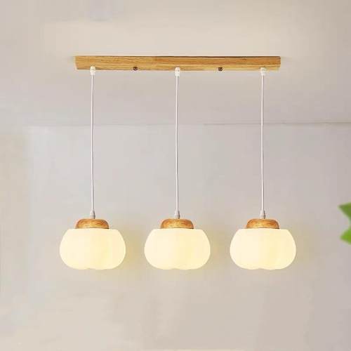 楼梯吊灯原木奶油风公寓复式楼客厅灯创意棉花餐桌loft旋转长吊灯