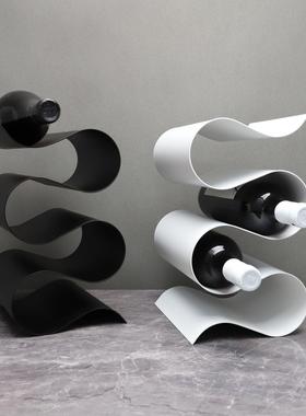 现代简约金属酒架玻璃酒具展厅卧室书房客厅餐厅桌面玄关饰品摆件