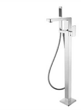 民宿酒店别墅跨境电商冷热水黑色白色铬色淋浴方形落地浴缸龙头