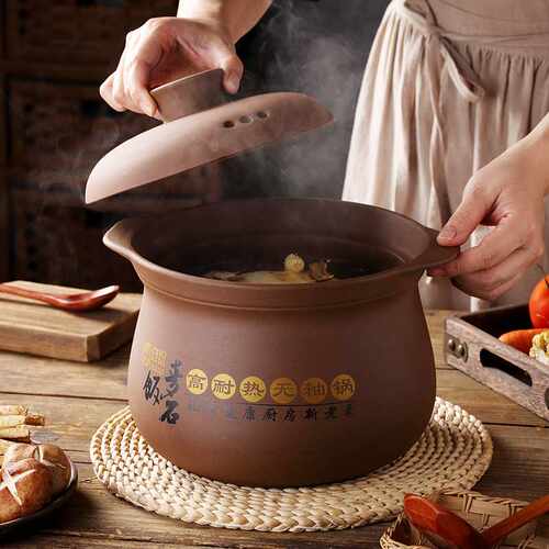 5ZW紫砂锅煲汤家用沙锅炖锅明火耐高温陶瓷汤煲瓦罐老式砂锅饭店