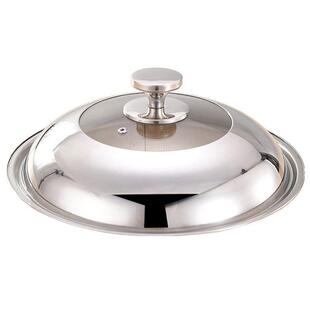 直经45公分铁锅特大号锅盖43家用的钢化玻璃透明可立锅盖46cm