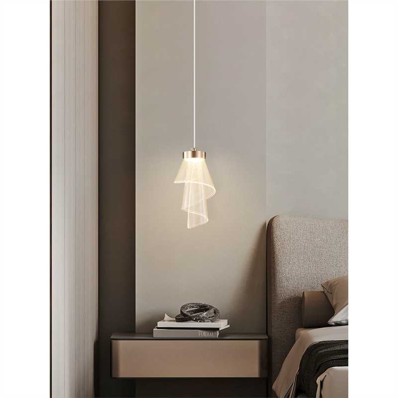 新款北欧单头小吊灯具现代简约创意个性主卧室柜长线儿童床头吊灯