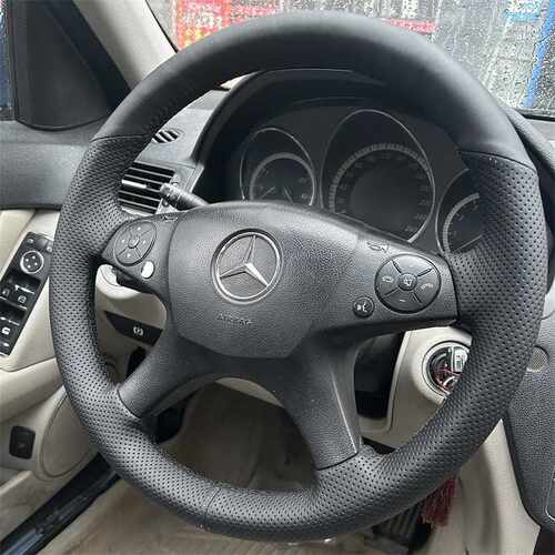 08 09奔驰老C级C180KC200C280手缝方向盘套E300L R级R350 M级把套