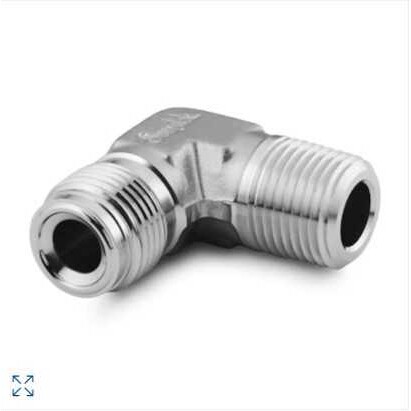 世伟洛克SS-4-VCR-2-2不锈钢密封接头外螺纹弯头1/4in.VCRx1/8in.