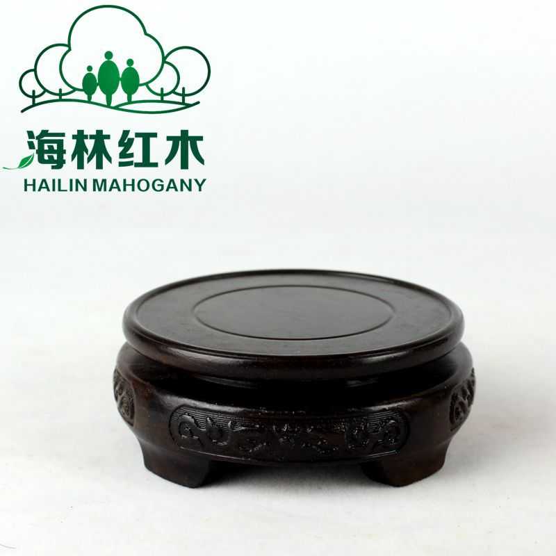 红木工艺品圆形奇石玉器玛瑙摆件底座紫砂壶茶壶核桃印章底座图片