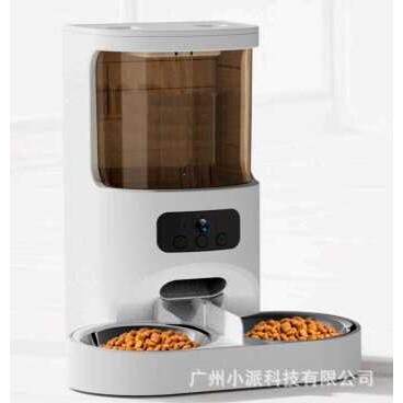 新款双碗宠物自动喂食器猫狗定时定量投食器按键WiFi视频喂食器
