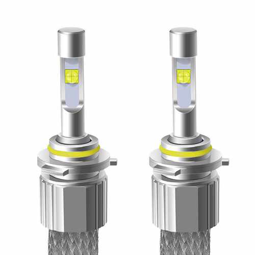 汽车LED大灯4300k带透镜XHP50科瑞灯珠 编织带 铝带散热超亮H4 H7