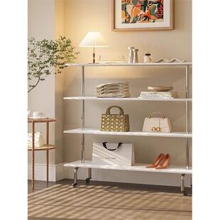 需定制网红服装店展示架简约现代风多层板落地可移动鞋子包包陈列