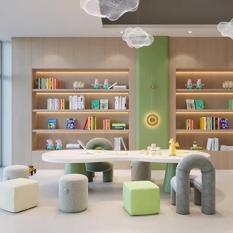 需定制样品屋展示中心处儿童桌椅组合幼儿园书桌手工绘画 画桌学