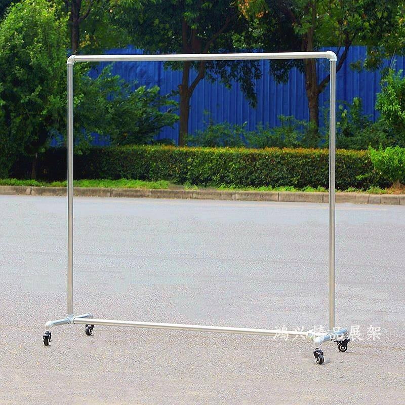 需定制服装展示架衣服挂衣架铁艺复古龙门架落地式带轮服装架货架