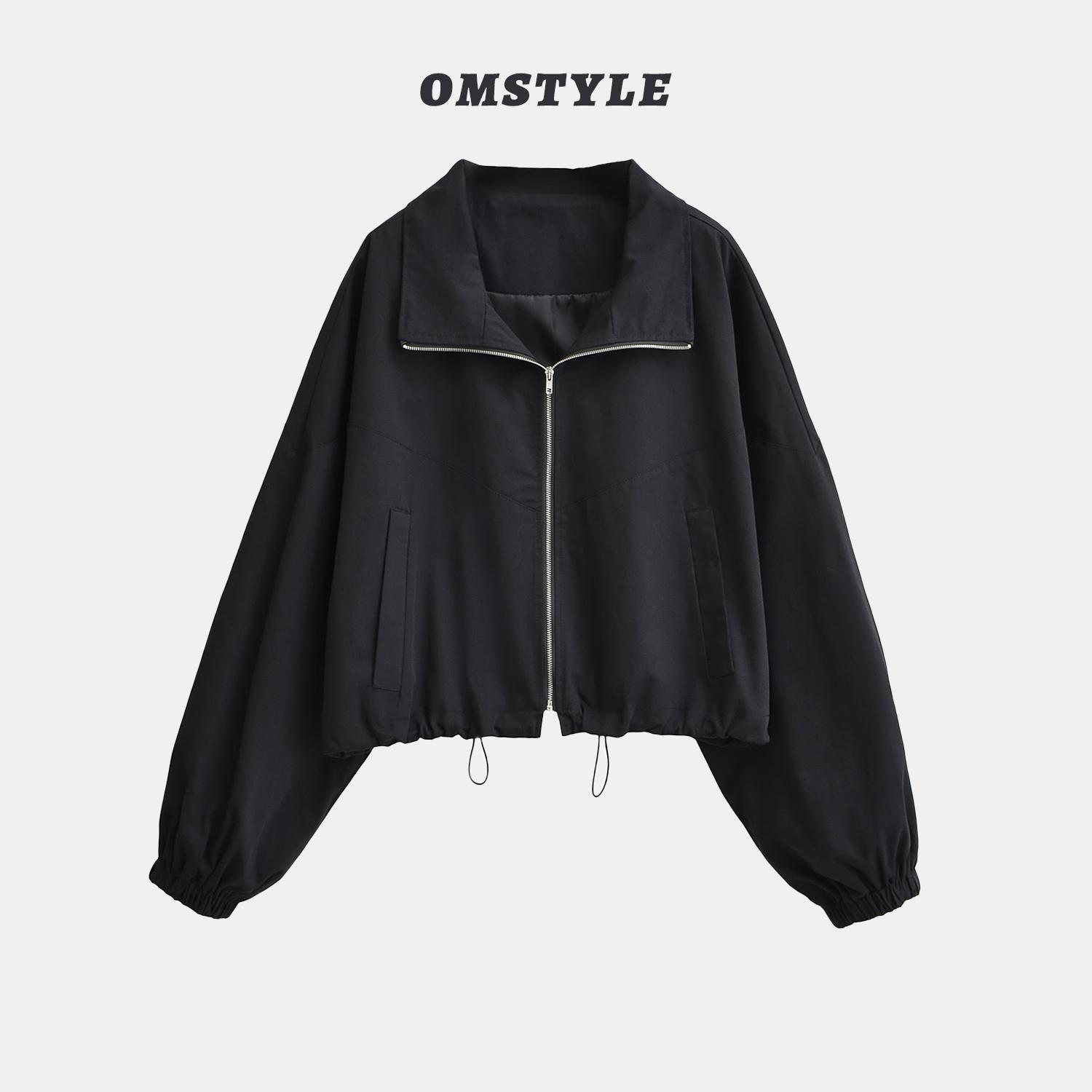 美式立领宽松短款工装外套夹克春